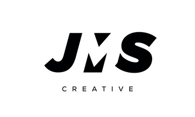 JMS letters negative space logo design. creative typography monogram vector	