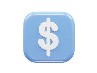 3d rendering dollar icon vector illustration transparent element