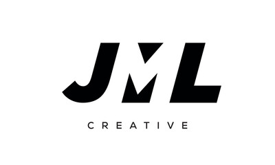 JML letters negative space logo design. creative typography monogram vector	