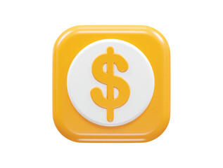 3d rendering dollar icon vector illustration transparent element