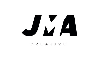JMA letters negative space logo design. creative typography monogram vector	