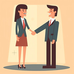 Fototapeta premium Business people shaking hands, Generative AI