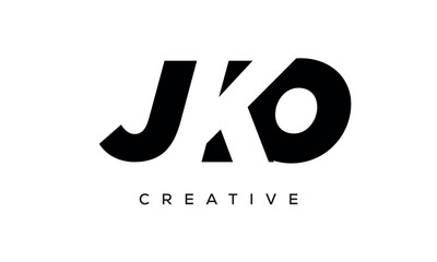 JKO letters negative space logo design. creative typography monogram vector	