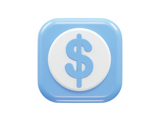 3d rendering dollar icon vector illustration transparent element