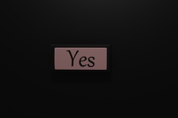 icon yes, no ok font background white logo 3D