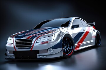 Illustration of Stylized Stock Car racing cars - Created with Generative Ai Technology