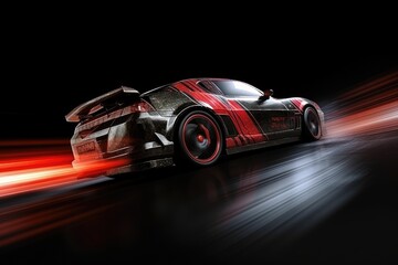 Obraz na płótnie Canvas Illustration of Stylized Stock Car racing cars - Created with Generative Ai Technology