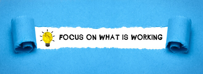 Focus on what is working	
