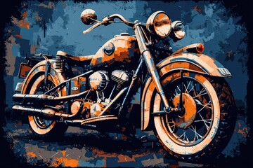 Illustration of a concept Motorcycle - Artistic Interpretation - Created with Generative ai
