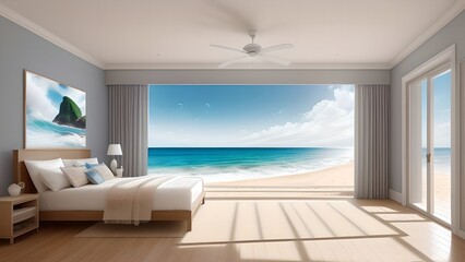 Obraz na płótnie Canvas Image of a beach house, generative AI