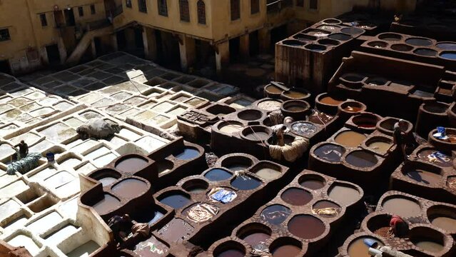 Old Tanks At Medieval Leather Tanneries