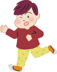 Happy cute kid cartoon character doodle hand drawn design for decoration.