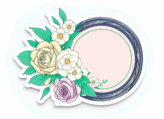 Old ornate labels, decorative, flower, heart vintage frame or sticker.