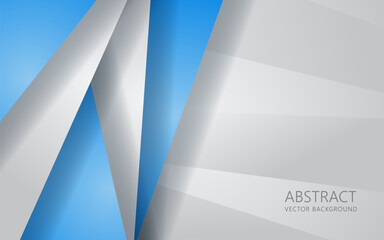 Abstract blue and white triangle overlapping layers geometric shapes background a combination. eps10 vector