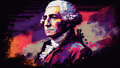 Colorful illustration is dedicated to the Presidents' Day celebrated in the United States of America with Generative AI Technology