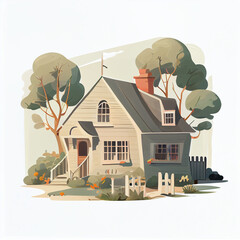 Fototapeta premium A small cozy house.