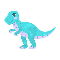 Tyrannosaurus rex isolated on white background. Cartoon, cute dinosaur.