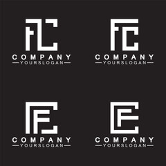 Obraz premium Alphabet letters monogram logo CF,FC,C and F, elegant and Professional white color letter icon design on black background.