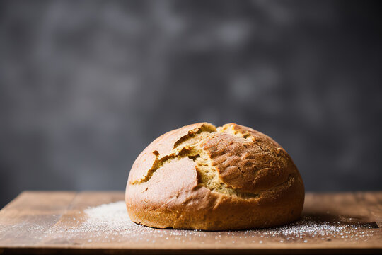 Generative AI of delicious fresh bread on cutting board