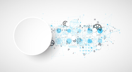 Abstract technology concept. Circuit board, color background.