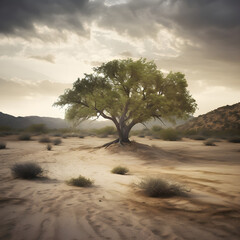 Oak tree in the desert