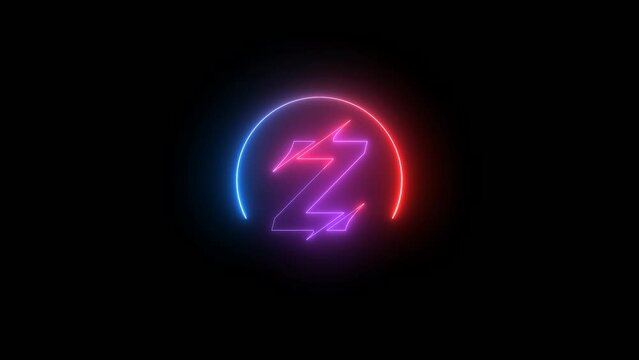 alphabet word z animation . glowing letter  logo icon animated.
