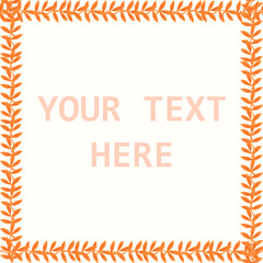 frame with orange leaves vector design