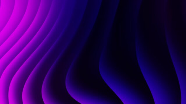 abstract curve waves flowing in purple and blue gradient background looping animation