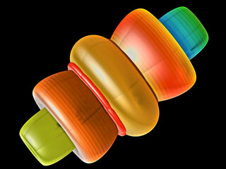 Abstract Magic energy multicolored fractal. 3D rendering.