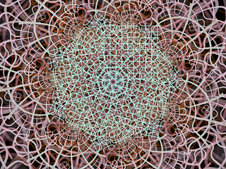 Abstract Magic energy multicolored fractal. 3D rendering.