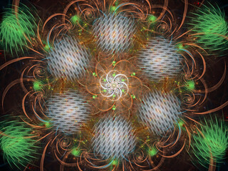 Abstract Magic energy multicolored fractal. 3D rendering.