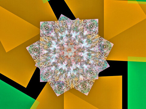 Abstract Magic energy multicolored fractal. 3D rendering.