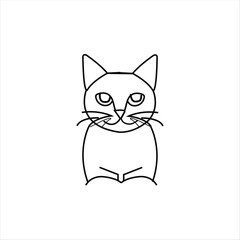  Line art vector work of cat.