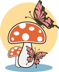 illustration of a mushroom vector image