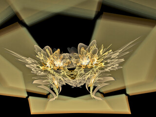 Abstract Magic energy multicolored fractal. 3D rendering.