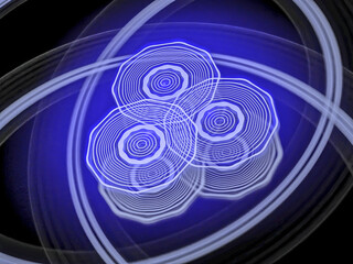 Abstract Magic energy multicolored fractal. 3D rendering.