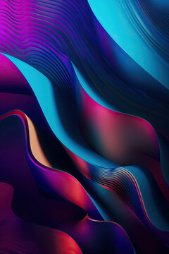 Abstract colorful Metallic Wavy Background. Generative AI