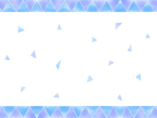 三角モチーフの便箋　青と紫　横長