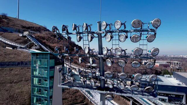 Lighting tower at the sports stadium