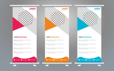 Vertical Banner Design Signboard Advertising Brochure Flyer Template Vector X-banner and Street Business Flag of Convenience, Layout Background