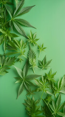 Marijuana cannabis leaf green mobile background or Hemp leaves backdrop.