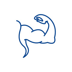 Arm muscle silhouette logo biceps icon