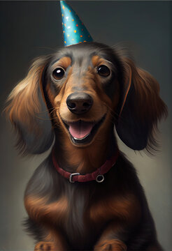 Happy Birthday for Cute Dachshund: Adorable Wiener Dog Celebration Filled with Love, Joy, and Festivities - The Perfect Sausage Dog Party - Generative AI