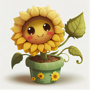 Sunflower Clipart That is Very Cute: Adorable Flower to Brighten Up Your Projects and Spread Fun and Joy - Generative AI