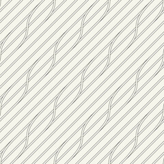 Obraz premium Seamless pattern with geometric waves. Endless stylish texture. Ripple bold monochrome background. Linear weaved grid. Thin interlaced swatch.