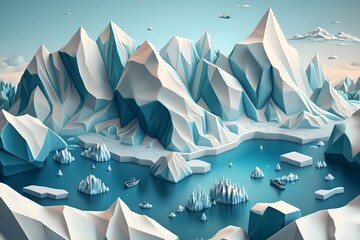 geometric shapes winter landscape