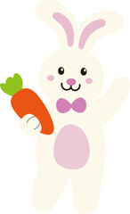 Easter bunny holding a carrot