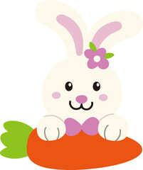 Easter bunny holding a carrot