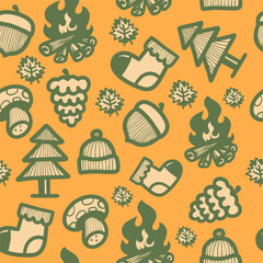 Pattern seamless autumnoutdoor illustrations