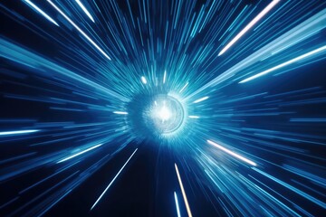 Obraz premium Light star supernova background with fast speed motion idea, speedy white lines - Generative AI